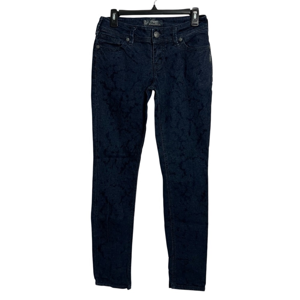 SILVER Women’s Lightweight Print Jeans Size 7 (28) SUKI Skinny Stretch Pockets